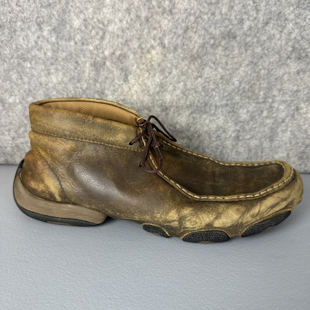 Twisted X Chukka Driving Moc Boots Womens 10 M Brown Leather Lace Up WDM0001
